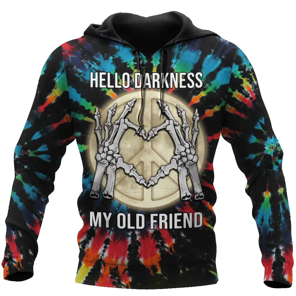 3D Hoodie For Hippie, Hellow Darkness My Old Friend Hippie Clothing