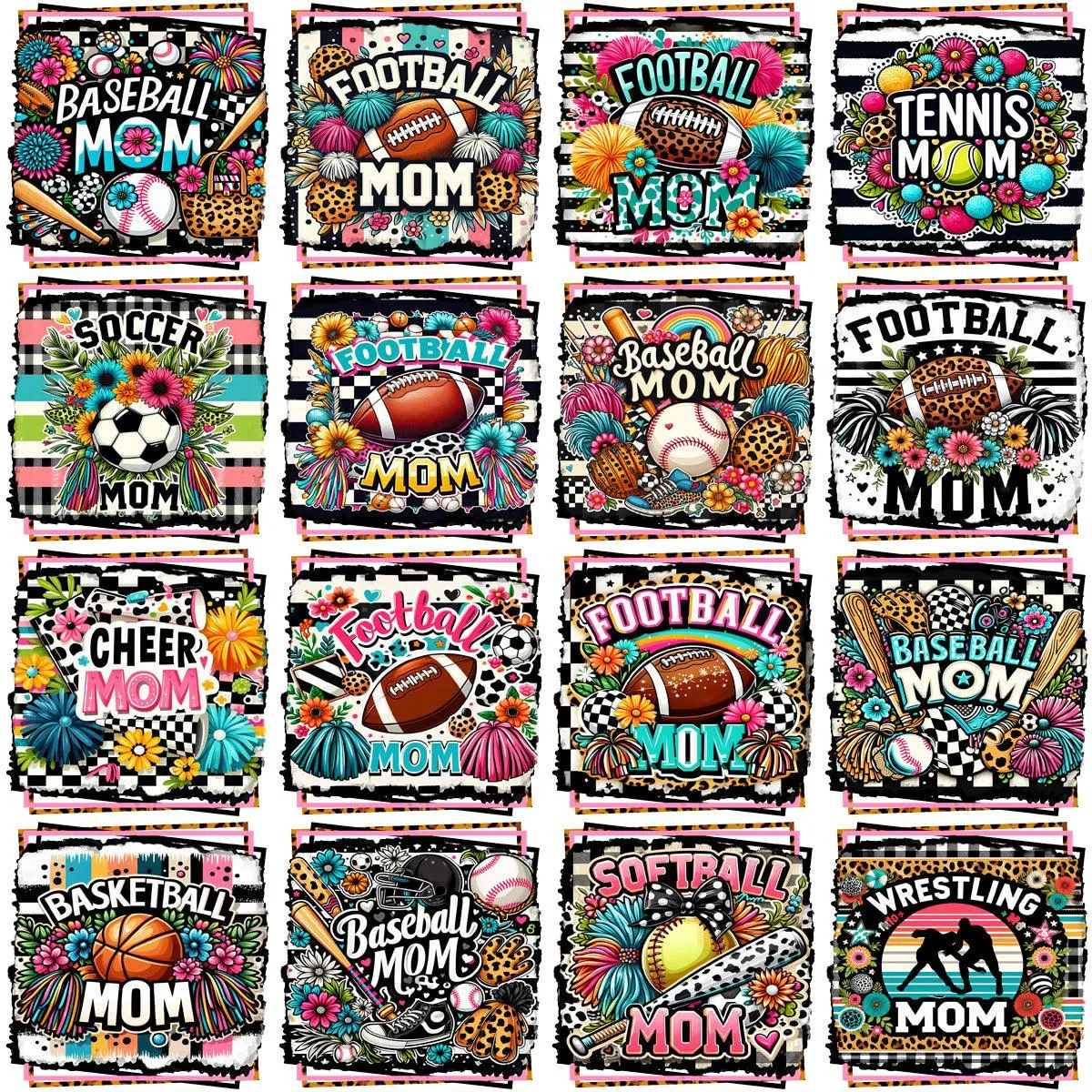 50 Sports Mom Mother's Day Designs Bundle PNG