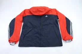 Adidas Embroidered Logo Red & Navy Blue Striped Jacket