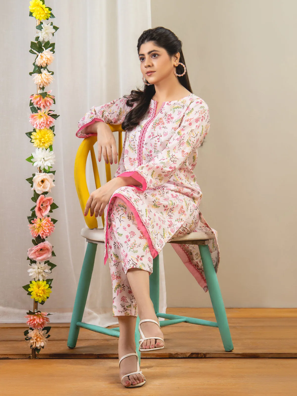 Ahlam 2 Piece Floral Printed Co-Ord Set Collection'2024