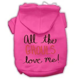 All The Ghouls Screenprint Dog Hoodie Bright Pink M (12)