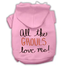 All The Ghouls Screenprint Dog Hoodie Light Pink Xxxl(20)