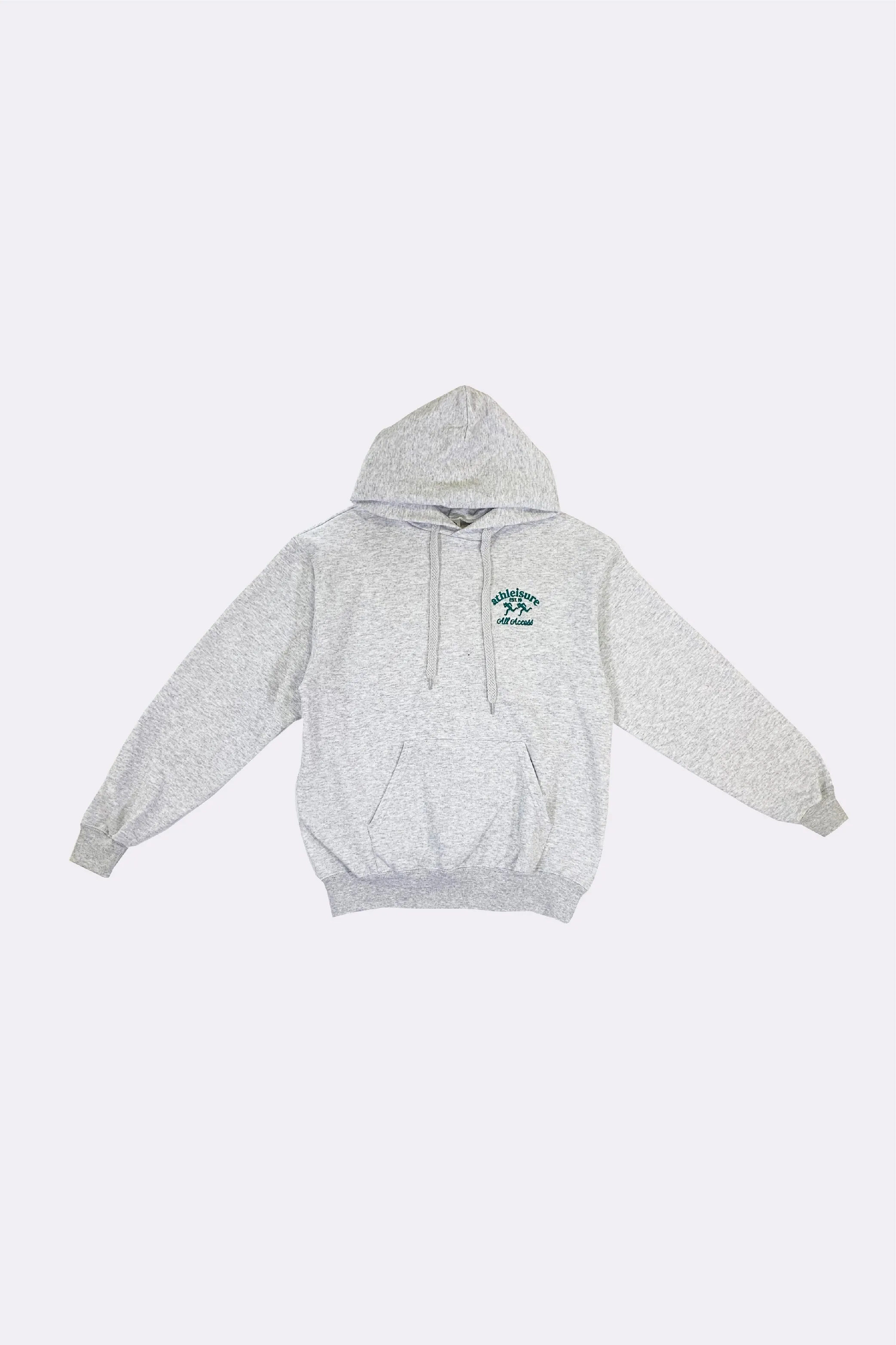 Athleisure grey embroidered hoodie