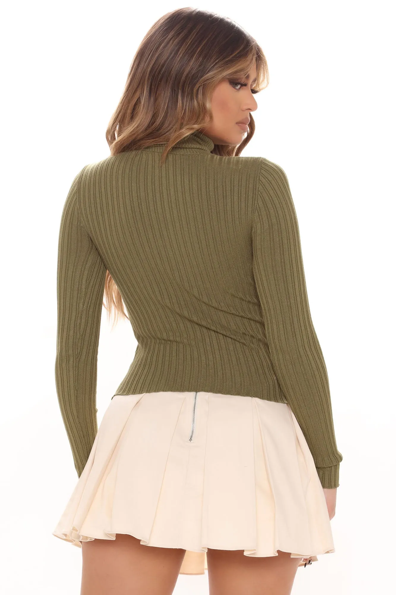 Be Yourself Sweater Top - Olive