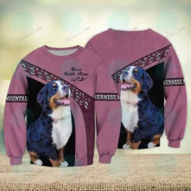 Bernese Mountain Pink Never Walk Alone 3D Full Print Sweatshirt Christmas Shirts