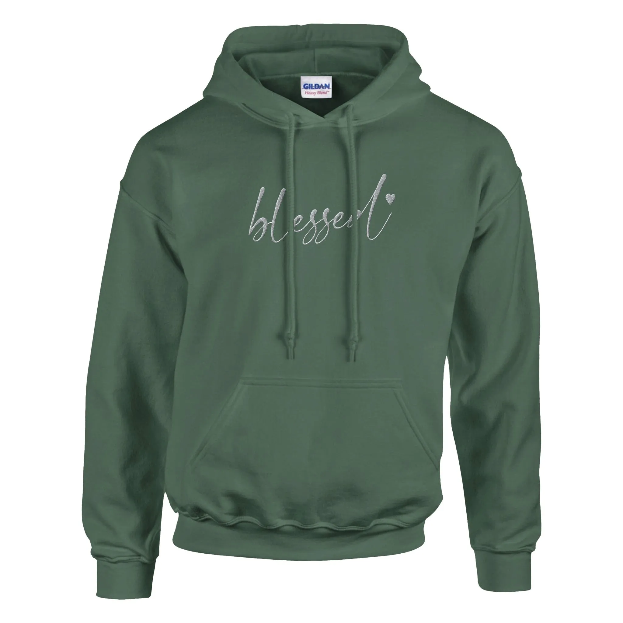 Blessed Embroidered Cozy Hoodie (white stitches)