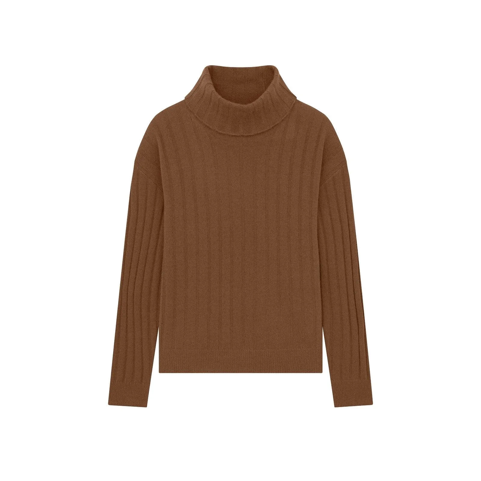 Cashmere Relaxed Ribbed Turtleneck