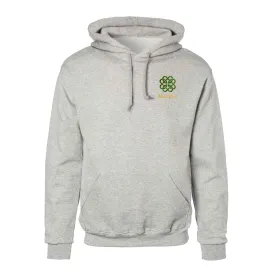 Celtic Clover Knot Embroidered Personalized Hoodie- Gray