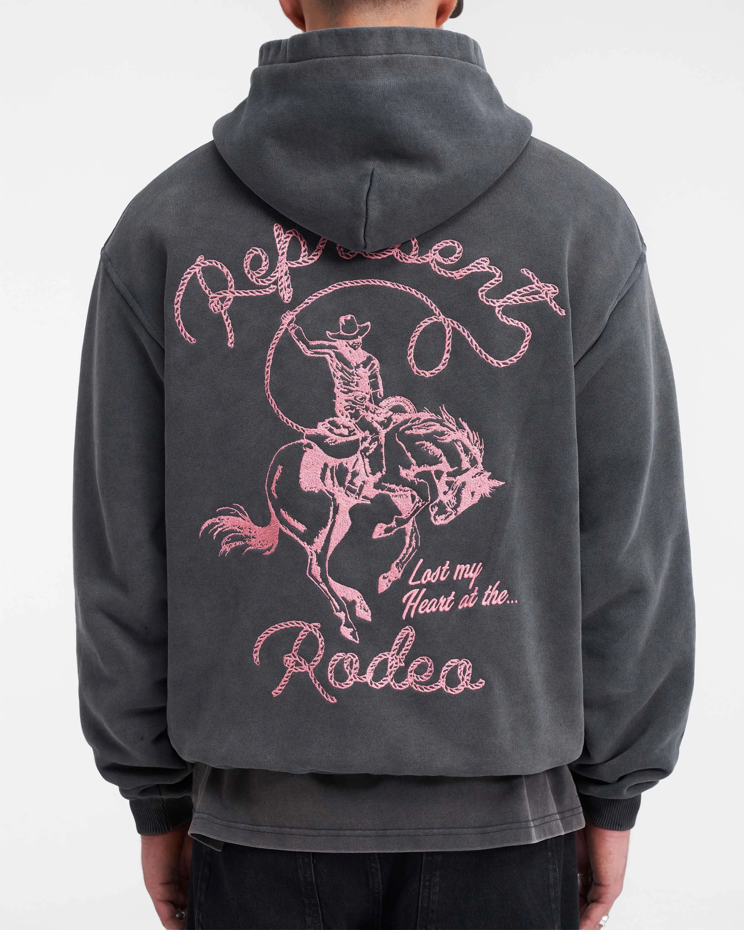 Chain Stitch Rodeo Hoodie - Vintage Grey