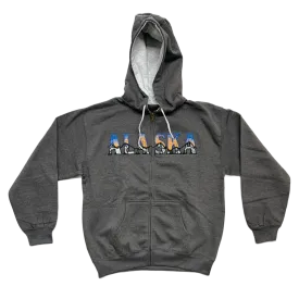 Charcoal Event Horizon Alaska Embroidered Zip Up Hoodie