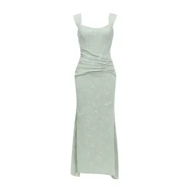 Deanna Jacquard Sleeveless Long Dress