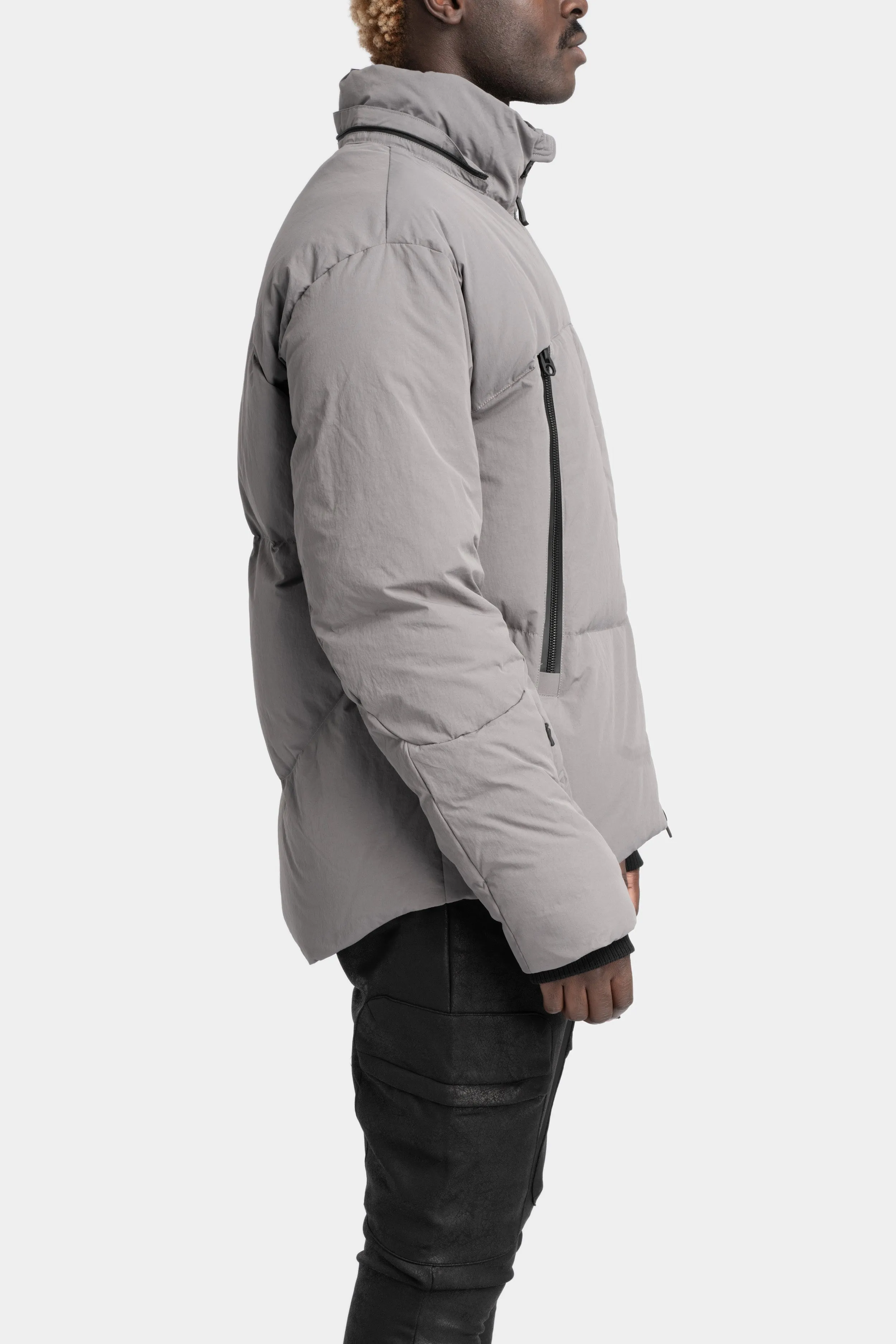 Detachable hood down jacket, Slate Grey