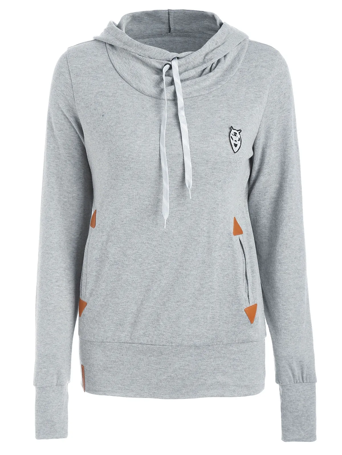 Drawstring Pocket Design Embroidered Hoodie