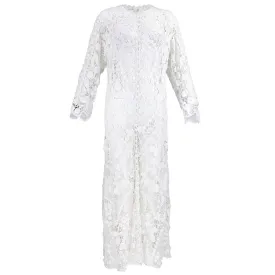 Edwardian White Irish Crochet Full Length Dress