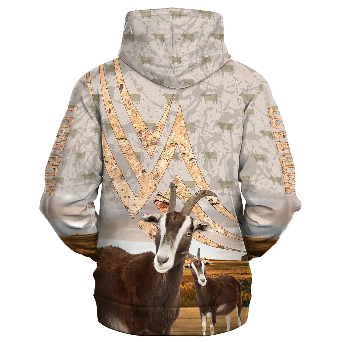 Goat On A Stone Background Hoodie, Goat Apparel