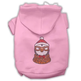 Hipster Penguin Rhinestone Dog Hoodie Light Pink Xl (16)