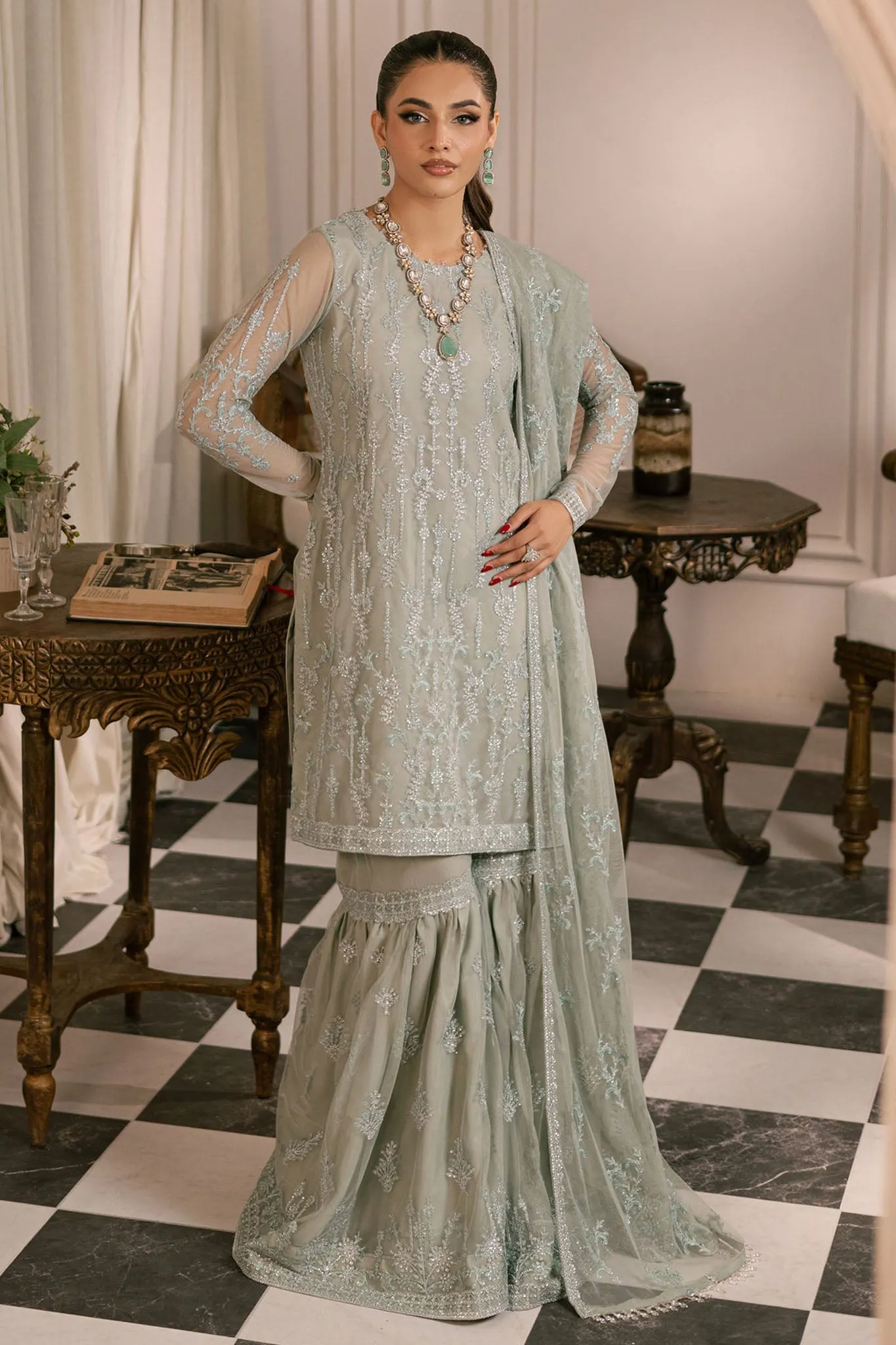 Inayat By Zarif Unstitched 3 Piece Luxury Formals Collection'2024-ZRI-02-Gulzaar