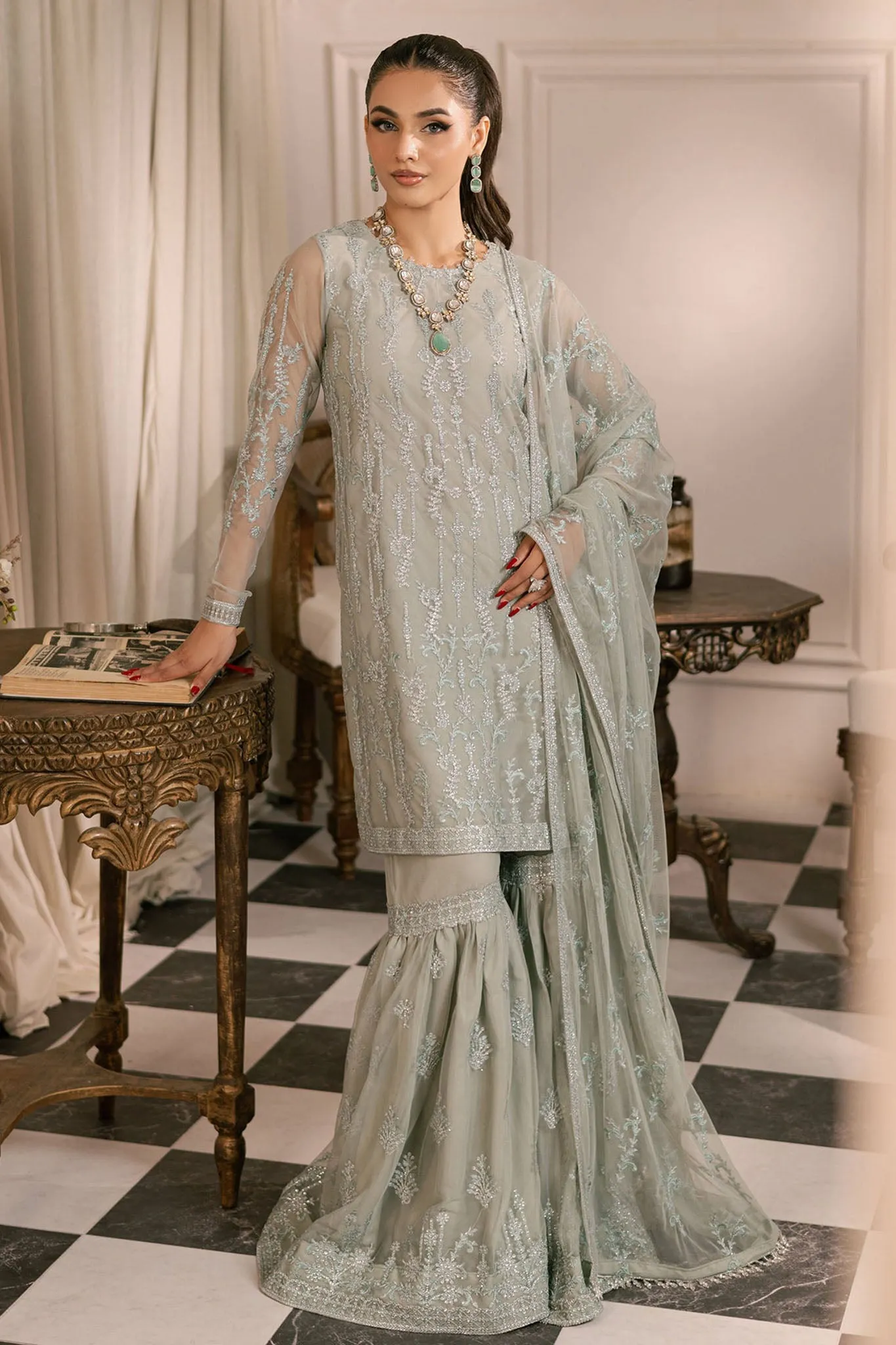 Inayat By Zarif Unstitched 3 Piece Luxury Formals Collection'2024-ZRI-02-Gulzaar