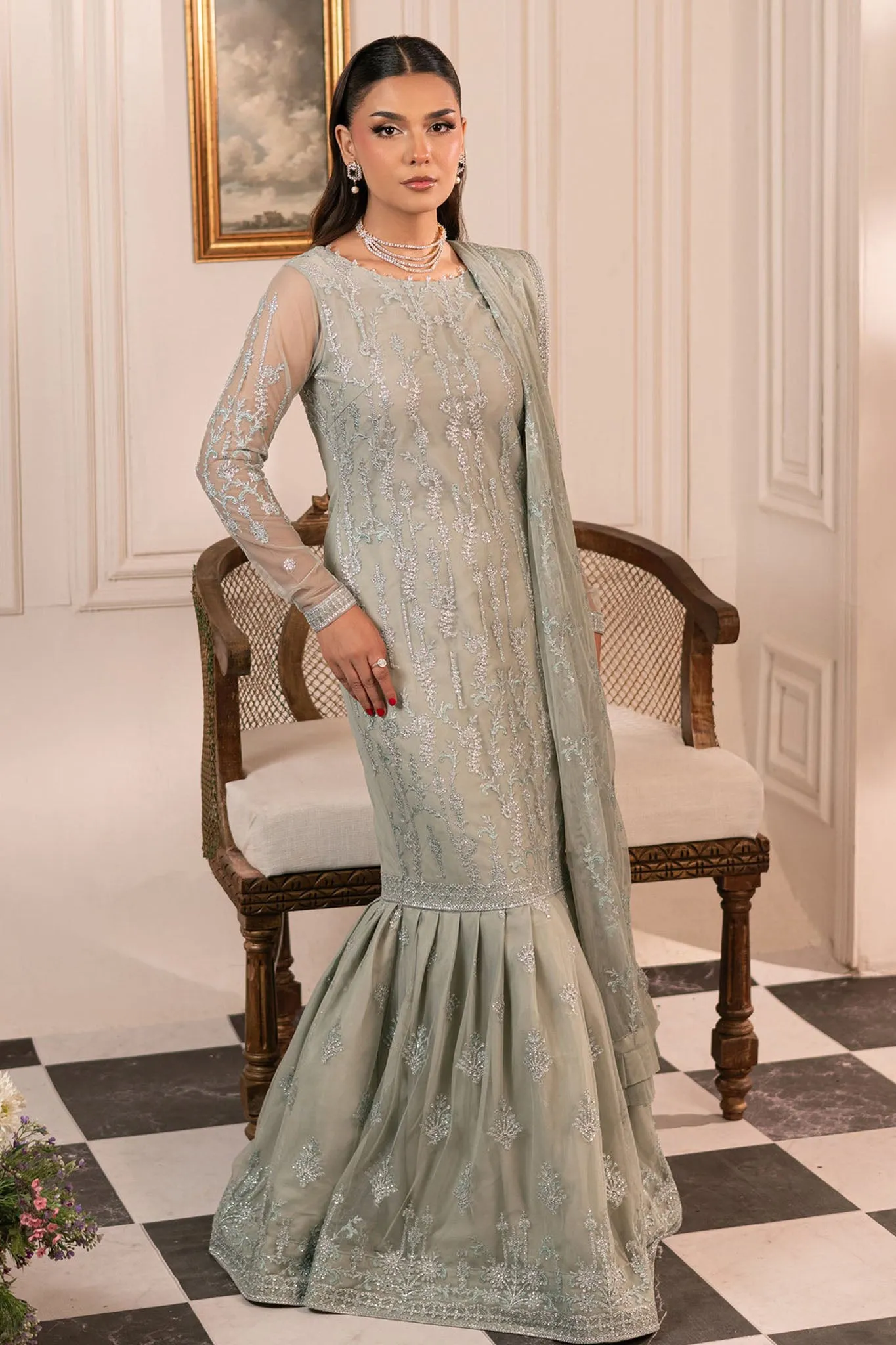 Inayat By Zarif Unstitched 3 Piece Luxury Formals Collection'2024-ZRI-02-Gulzaar