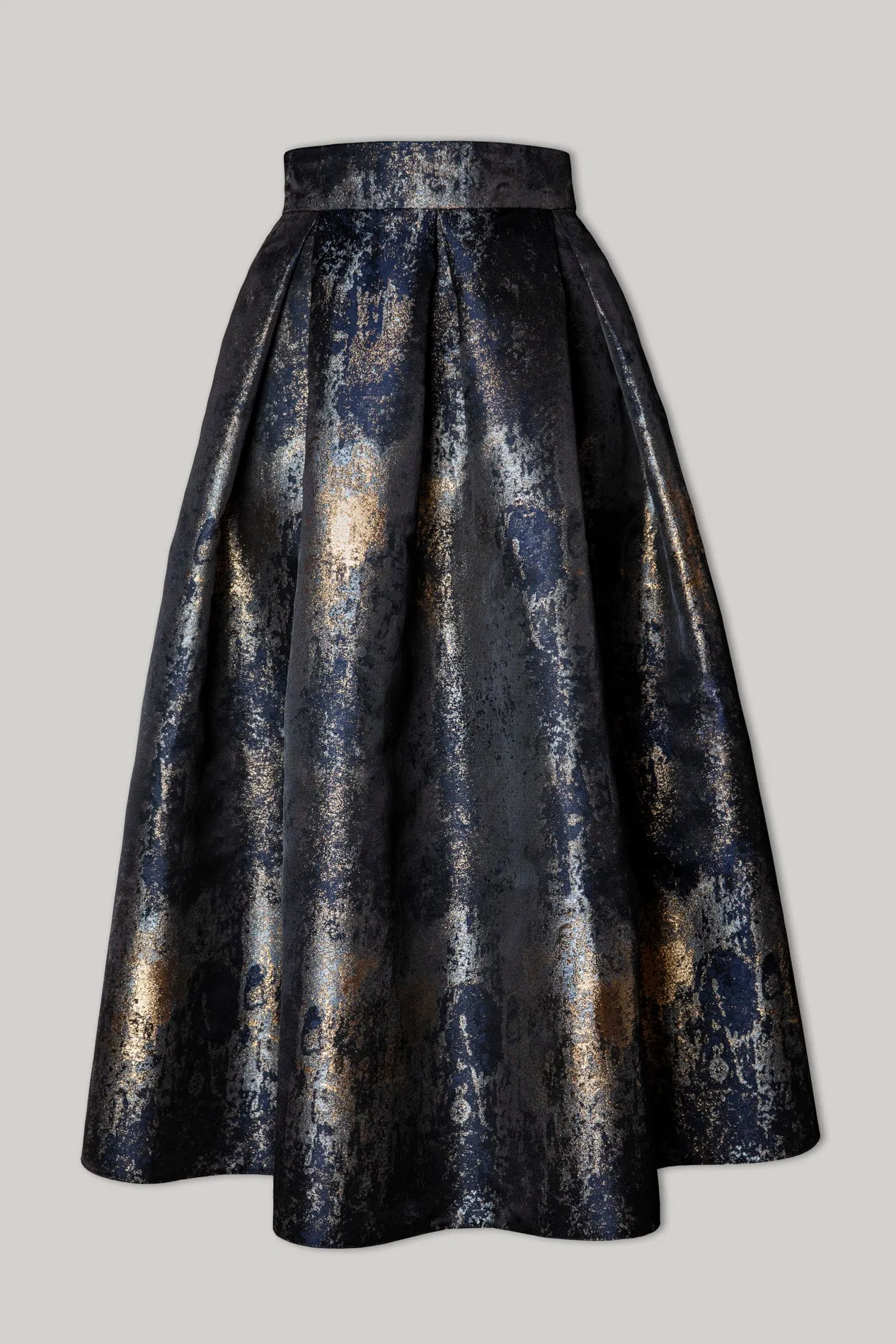 Jasmine Structured Jacquard Skirt In Galaxy Blue