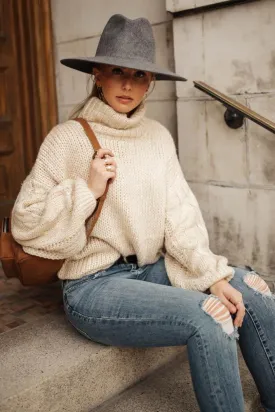 Jolene Turtleneck Sweater in Ivory