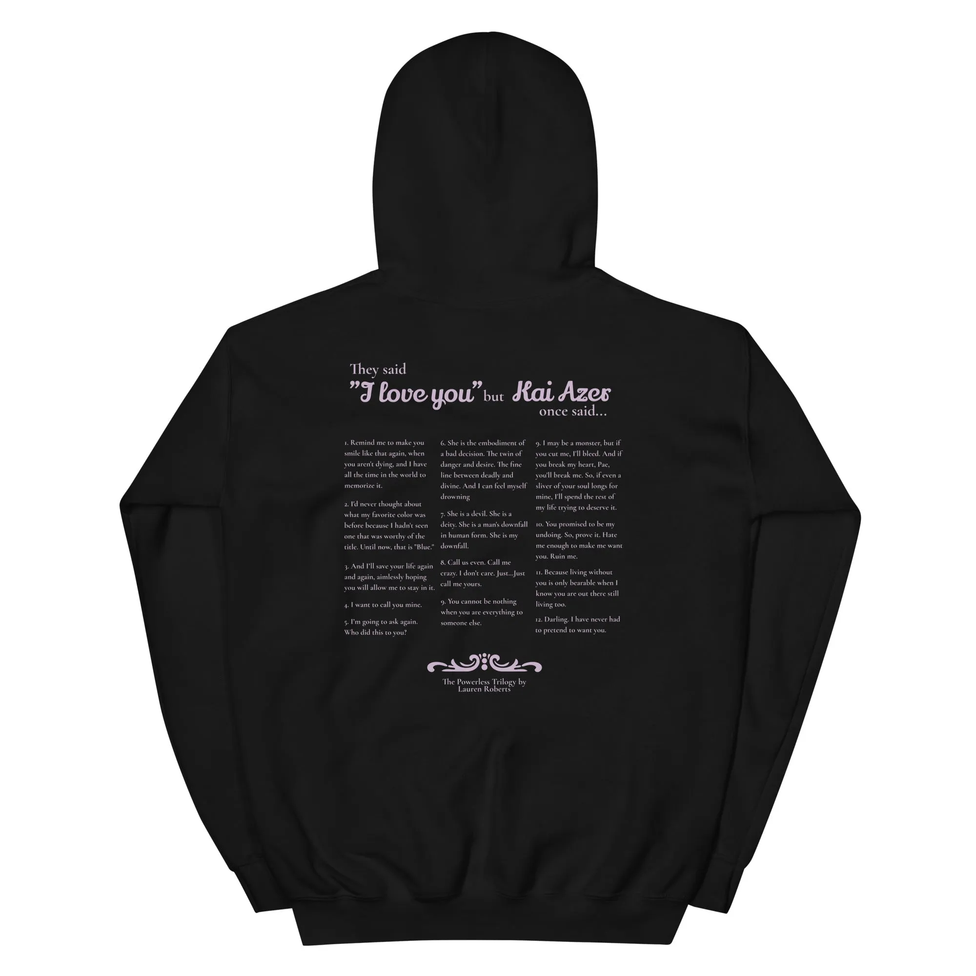 Kai Azer Book Quotes Embroidered Hoodie