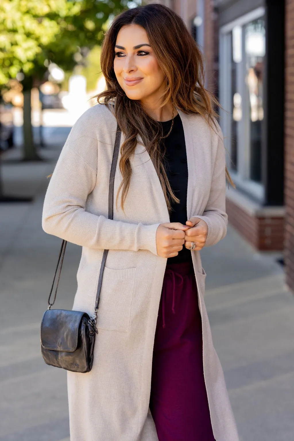 Lightly Waffled Tunic Cardigan