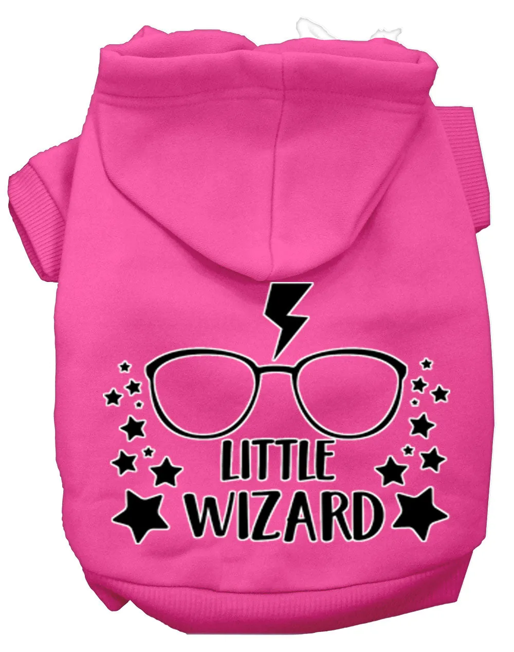 Little Wizard Screen Print Dog Hoodie Bright Pink S