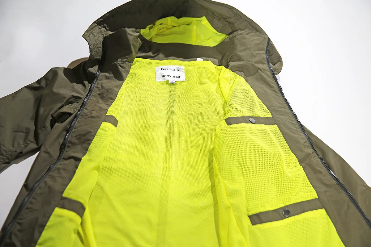 <A 001a45b> Fungolia Parka Jacket (Military Green/Yellow)