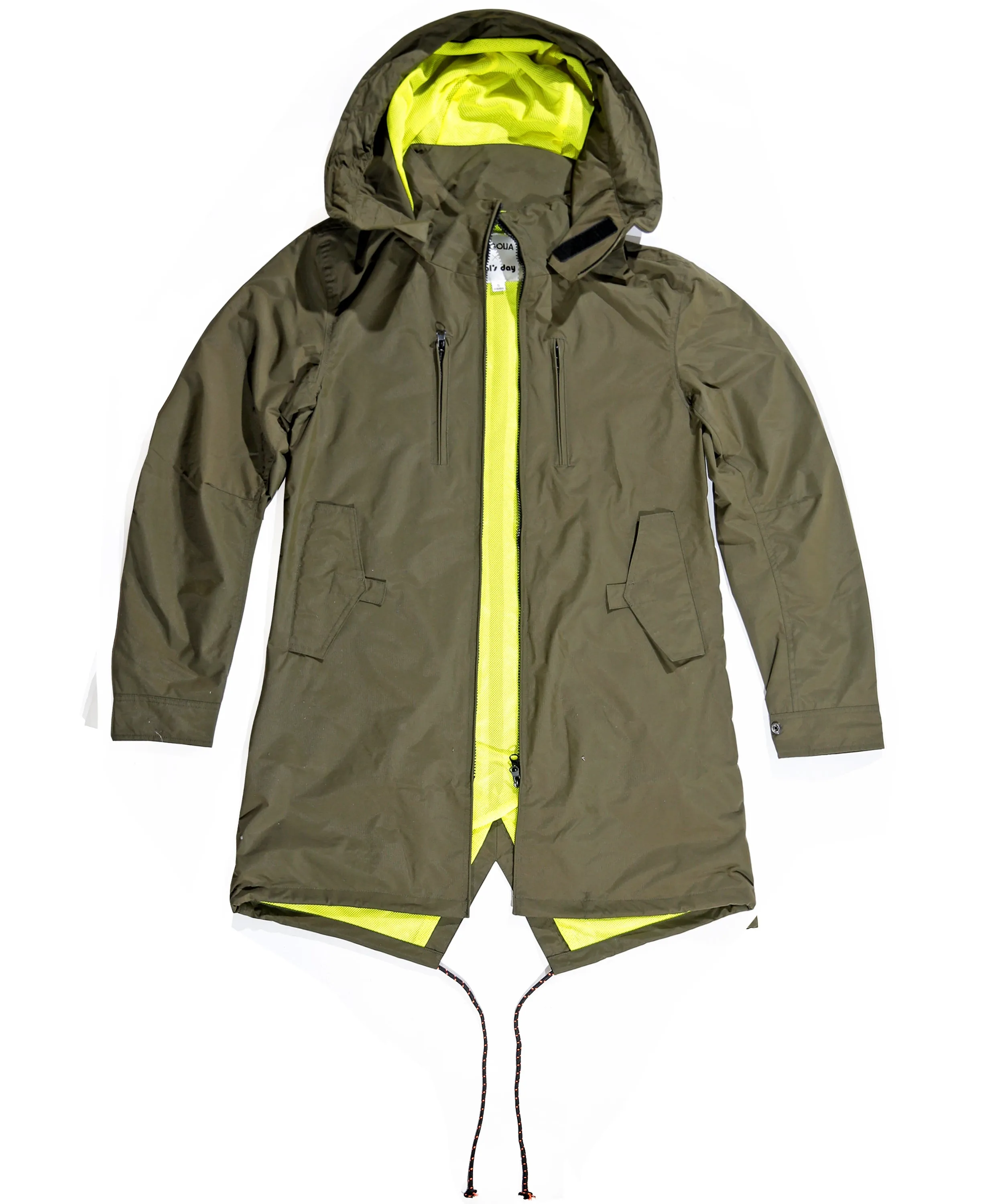 <A 001a45b> Fungolia Parka Jacket (Military Green/Yellow)