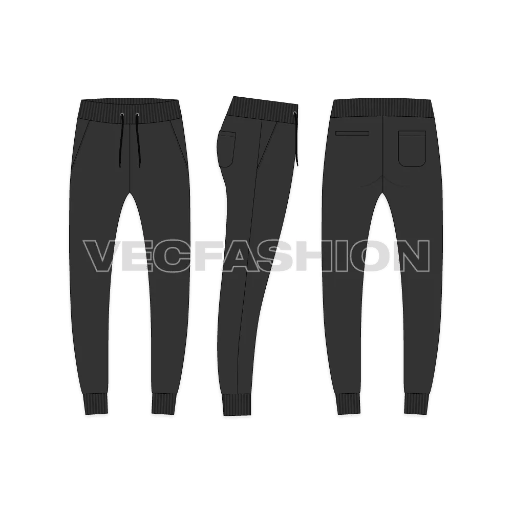 Men Oversized Jacket Vector Flat Sketch