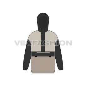 Men Oversized Jacket Vector Flat Sketch