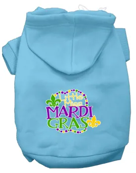 Miss Mardi Gras Screen Print Mardi Gras Dog Hoodie Baby Blue Xxl