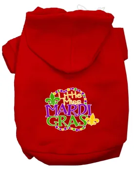 Miss Mardi Gras Screen Print Mardi Gras Dog Hoodie Red S