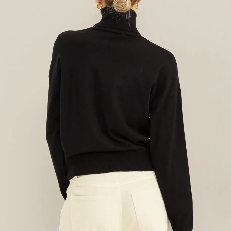 Oh So Perfect Ribbed Edge Turtleneck Sweater