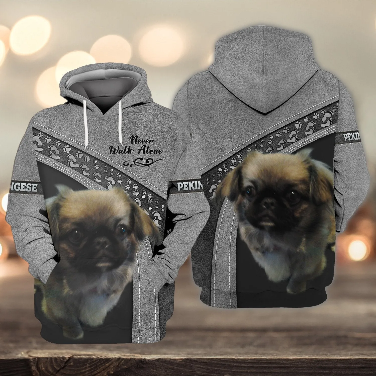 Pekingese Never Walk Alone 3D Full Print Sweatshirt Christmas Shirts