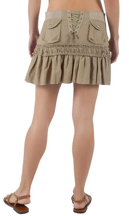 Penny Mini Skirt - Women's Corset Skirt/ Ruffled Bottom