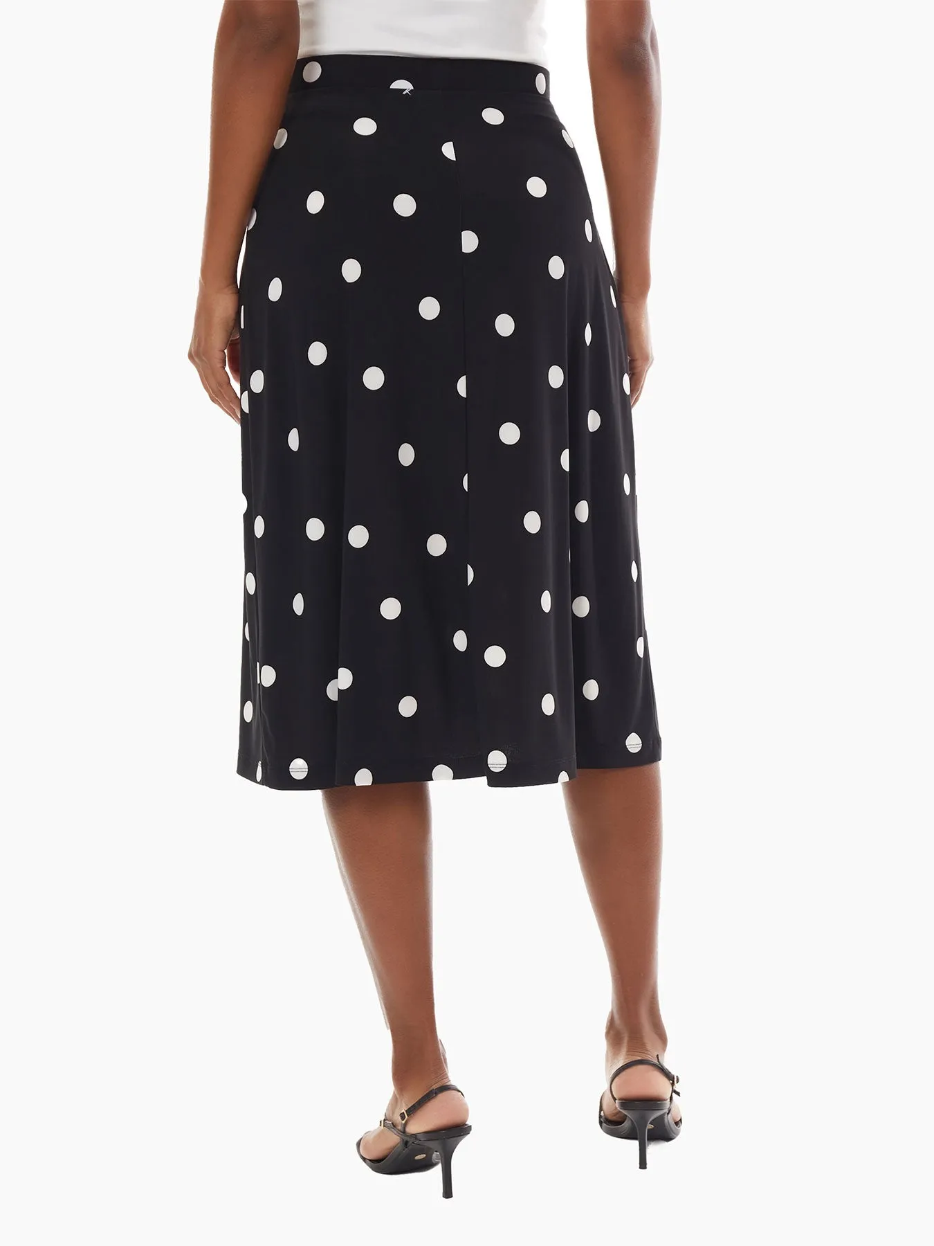 Petite A-Line Jersey Knit Midi Skirt