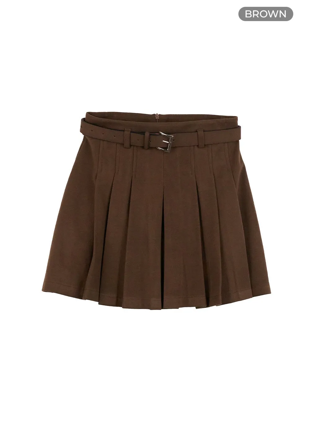 Pleated A-Line Mini Skirt OO407