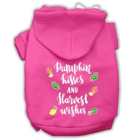 Pumpkin Kisses Screenprint Dog Hoodie Bright Pink Xxl (18)