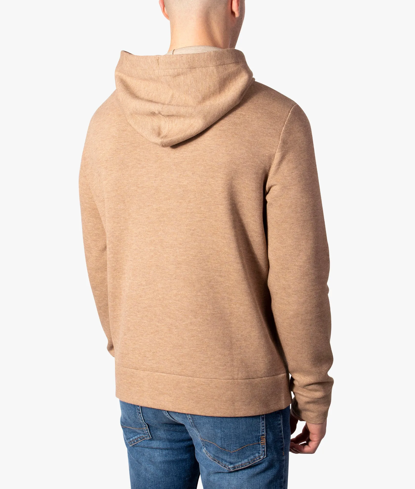 Relaxed Fit Quarter Zip Fleece Hoodie