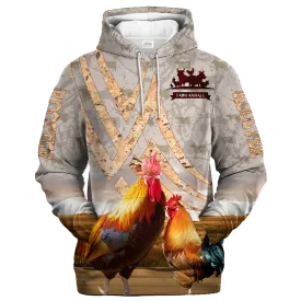 Rooster On A Stone Background Hoodie, Chicken Lover Apparel