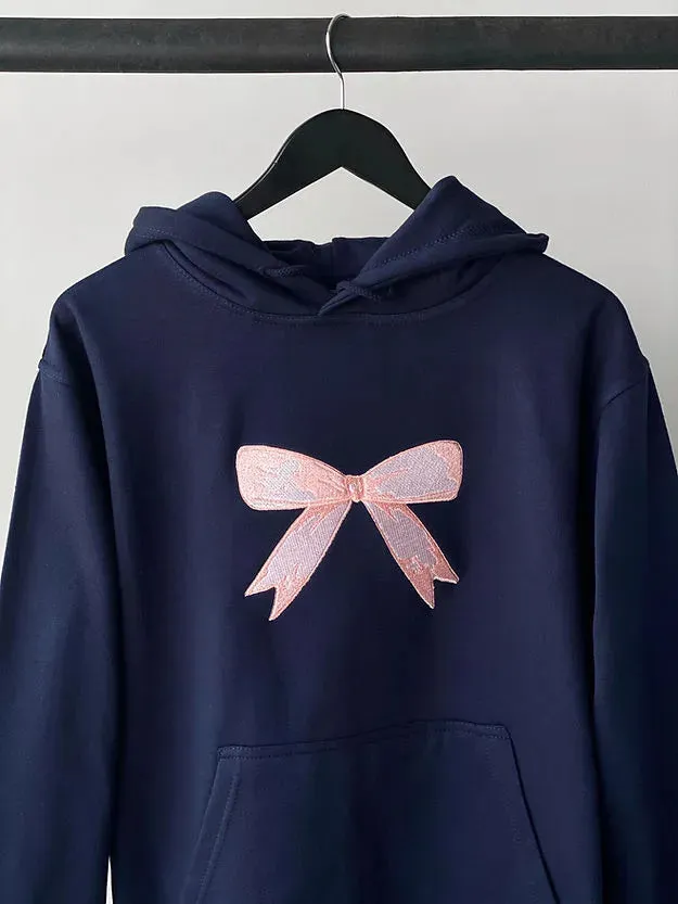 Royal Bow Embroidered Hoodie