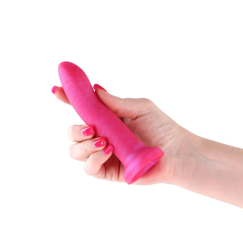 5-Inch Pink Metallic Curved Dildo by Royals Charlie - Optimized for E-Commerce