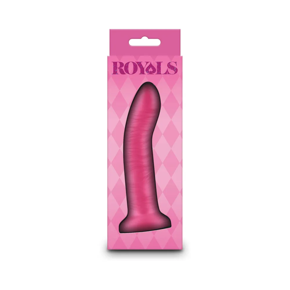 5-Inch Pink Metallic Curved Dildo by Royals Charlie - Optimized for E-Commerce