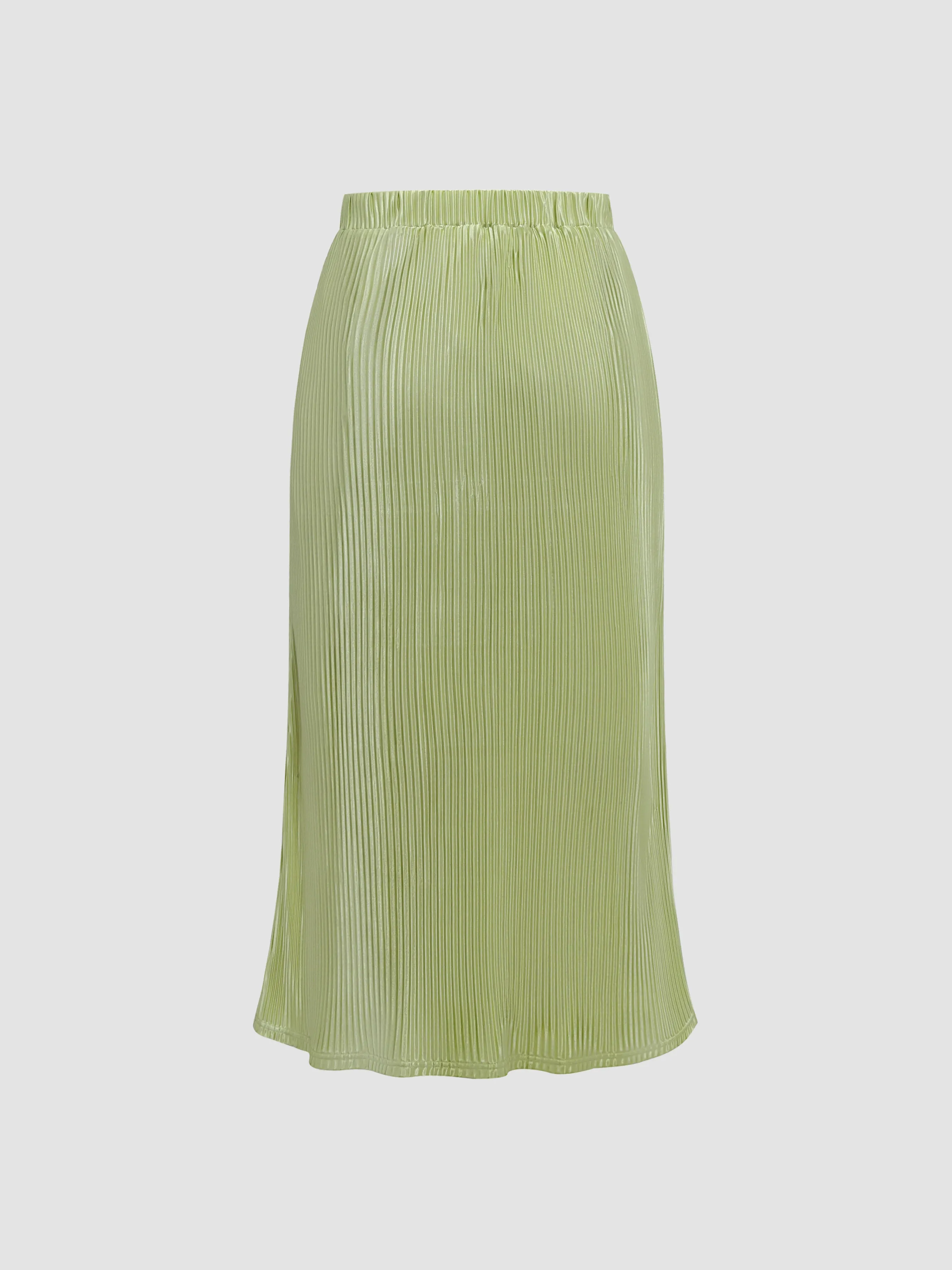 Satin Striped Textured A-Line Skirt