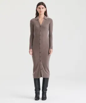 Signature Cashmere Ribbed Cardigan Dress