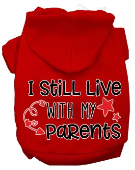 Still Live With My Parents Screen Print Dog Hoodie Red L