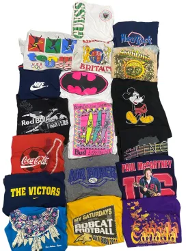 T-Shirt Big Mix Single Stitch & Branded Bundle x 49 (Grade B)