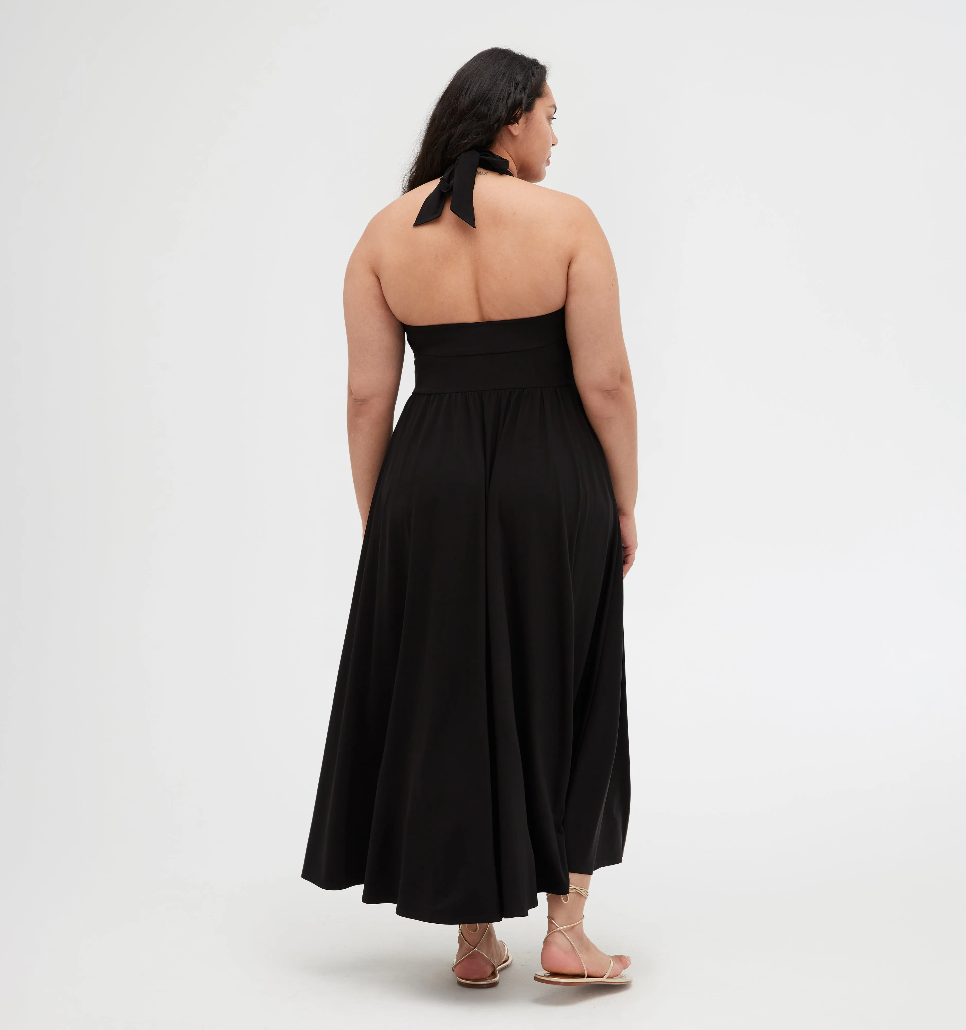 The Fleur Midi Dress - Black Jersey